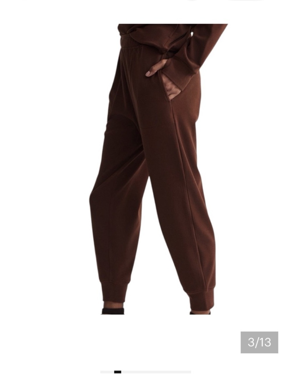 Varley Brushed Rib Slim
Cuff Pant Dark brown $120 S casual spring active
